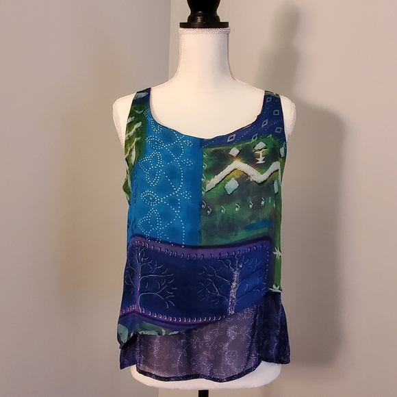 Chiffon Double Layer Hem Blouse - Picture 7 of 7